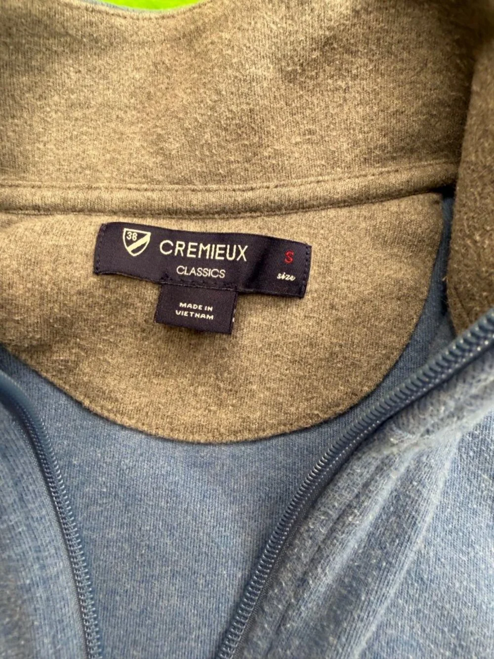 Cremieux Classics Quarter Zip Fleece Pullover Mens Sz S Blue